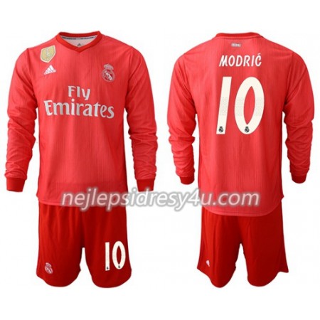 Fotbalový Dres Real Madrid Modric 10 Dětské Alternativní 2018/19 Dlouhý Rukáv